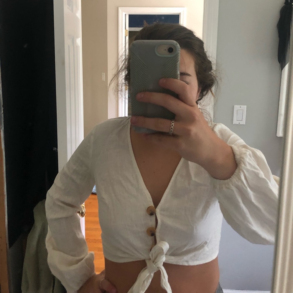Princess Polly Button Up Tie Crop Top